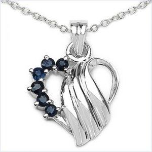 sapphire and st. silver 18" necklace